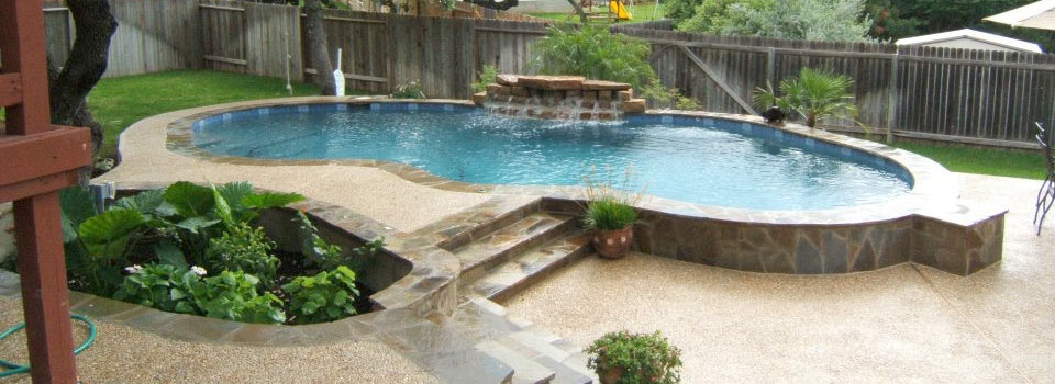 swimming pool in a backyard