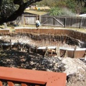 organized pool construction site