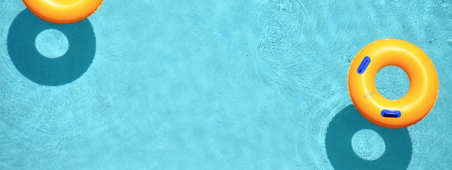 Inner tubes floating in pool